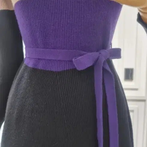 [BUNJANG] Satin Stripe Dress (Size 55) / 사틴 스트라이프 원피스(55)