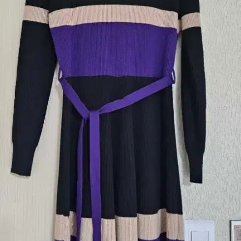 [BUNJANG] Satin Stripe Dress (Size 55) / 사틴 스트라이프 원피스(55)