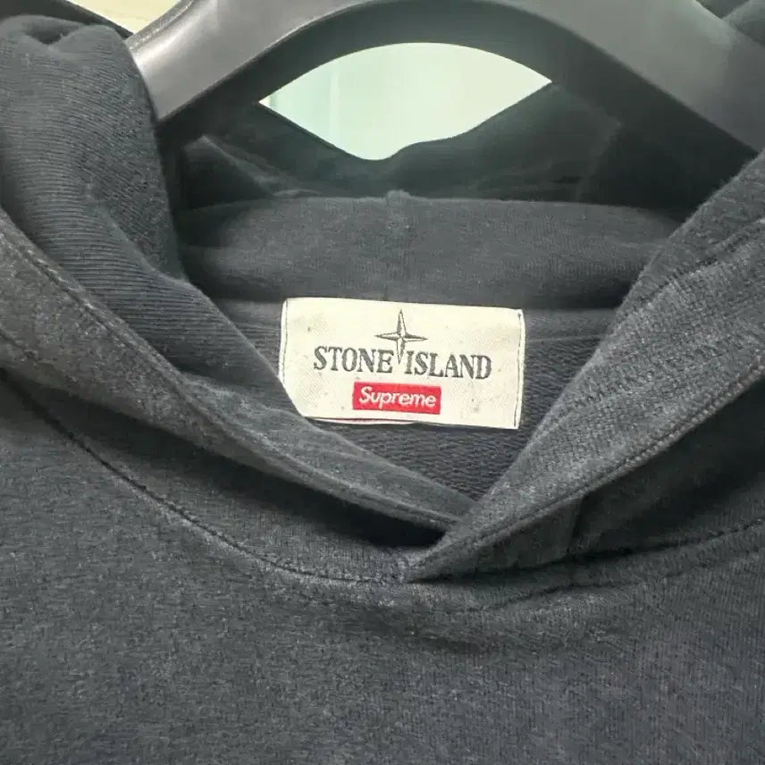 [BUNJANG] Supreme Stone Island Hoodie Black L Size / 스톤아일랜드X슈프림 콜라보 후드 블랙 L 사이즈