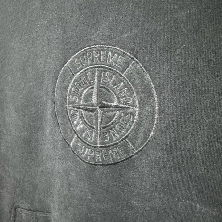 [BUNJANG] Supreme Stone Island Hoodie Black L Size / 스톤아일랜드X슈프림 콜라보 후드 블랙 L 사이즈