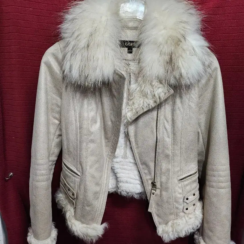 [BUNJANG] GGPX Ivory Fur Trimmed Rider Jacket / GGPX 퍼 트리밍 라이더 자켓  /5