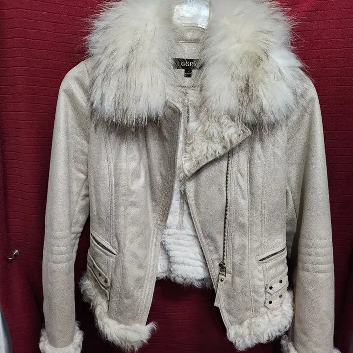 [BUNJANG] GGPX Ivory Fur Trimmed Rider Jacket / GGPX 퍼 트리밍 라이더 자켓  /5