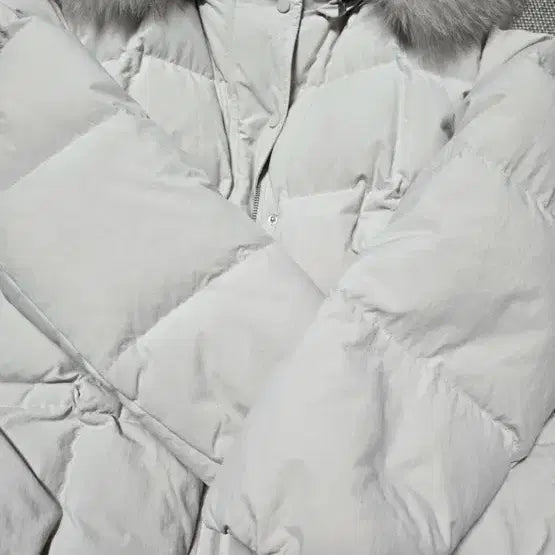 [BUNJANG] On&On Fox Fur Goose Down Padded Jacket Beige (Size 55) / 온앤온 폭스퍼 구스다운 패딩 베이지 55