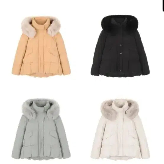[BUNJANG] On&On Fox Fur Goose Down Padded Jacket Beige (Size 55) / 온앤온 폭스퍼 구스다운 패딩 베이지 55