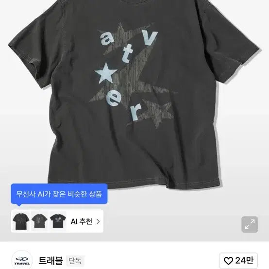 [BUNJANG] Arte Pigment Short Sleeve T-shirt / 아르떼 피그먼트 반팔티 블랙 차콜