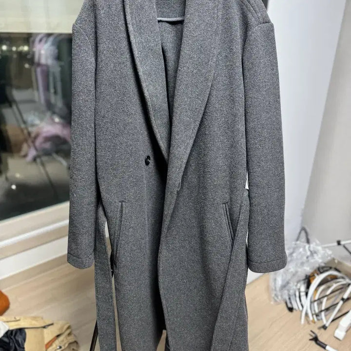 [BUNJANG] BESLOW Standard Belted Coat / BESLOW STANDARD 회색 벨티드 코트