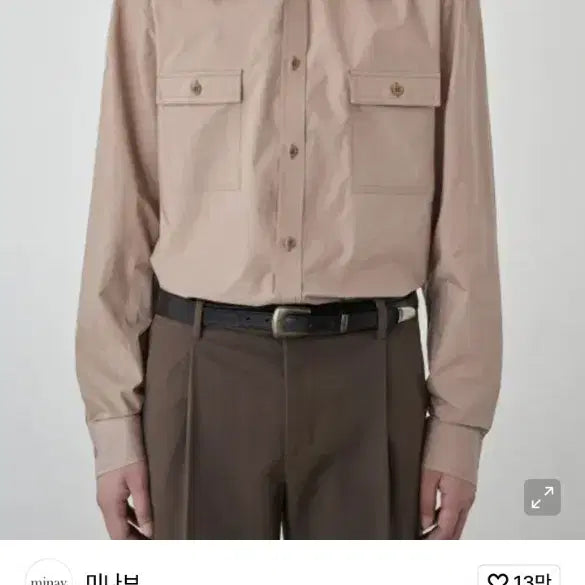 [SOLD OUT] 미나브 빅카라 페이퍼 오가닉코튼 셔츠 XL