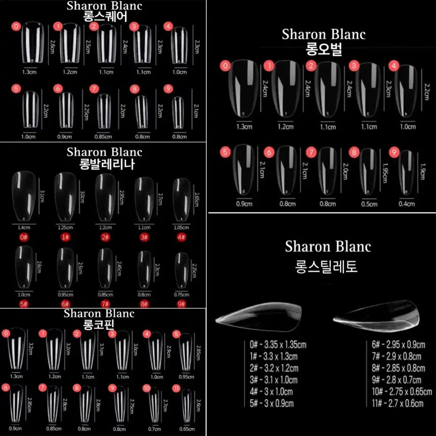 [BUNJANG] French Nail Tip Set / *할인가* 반시럽 리본 화이트 프렌치 네일팁 / 14종 쉐입