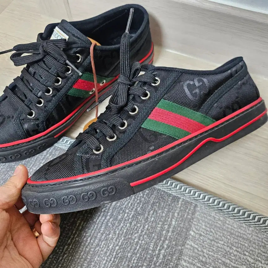 [BUNJANG] Gucci Tennis 1977 GG Sneakers (255-260) / 구찌 테니스 1977 GG 블랙 스니커즈 255-260