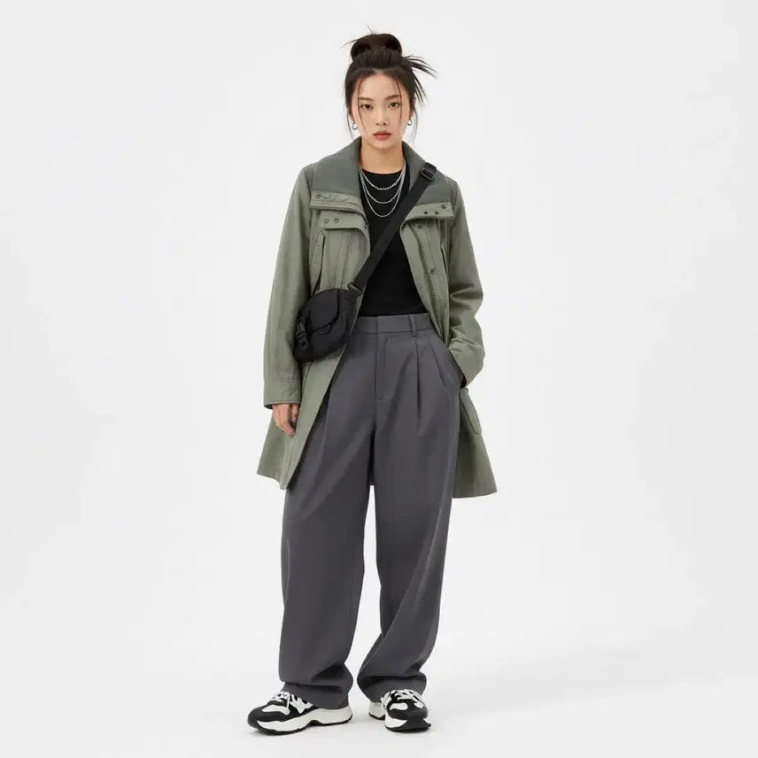 [BUNJANG] Sisley Khaki Parka Coat / [42/55~66] 시슬리 카키 야상 점퍼 코트