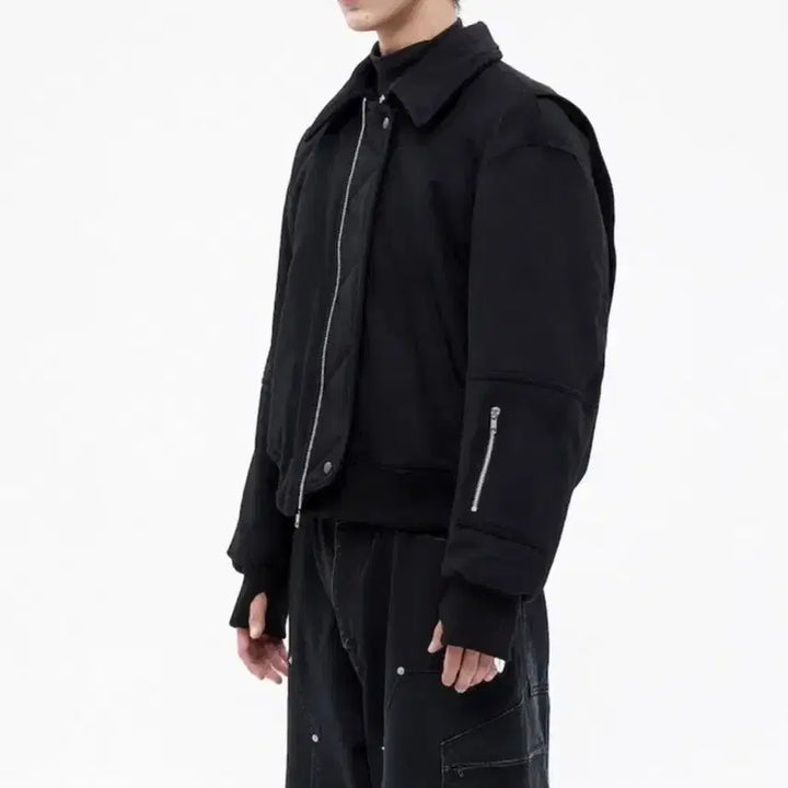 [BUNJANG] Allens 3D Padded Wool Blouson Black (Size 3) / 알렌느 3D 패디드 울 블루종 블랙 3사이즈