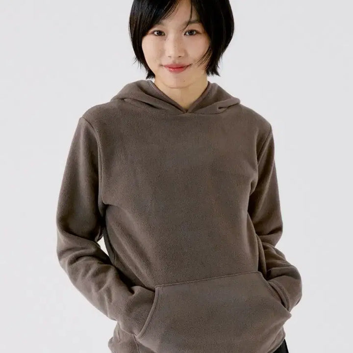[BUNJANG] Opish Fine Fleece Hoodie Brown / 오피쉬 파인 플리스 후디 브라운