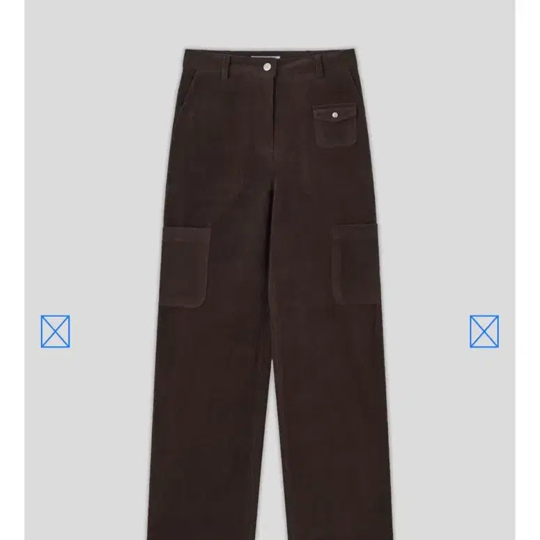 [BUNJANG] Tanat Twin Patch Corduroy Pants Brown S / 타낫 트윈 패치 코듀로이 팬츠 브라운 S