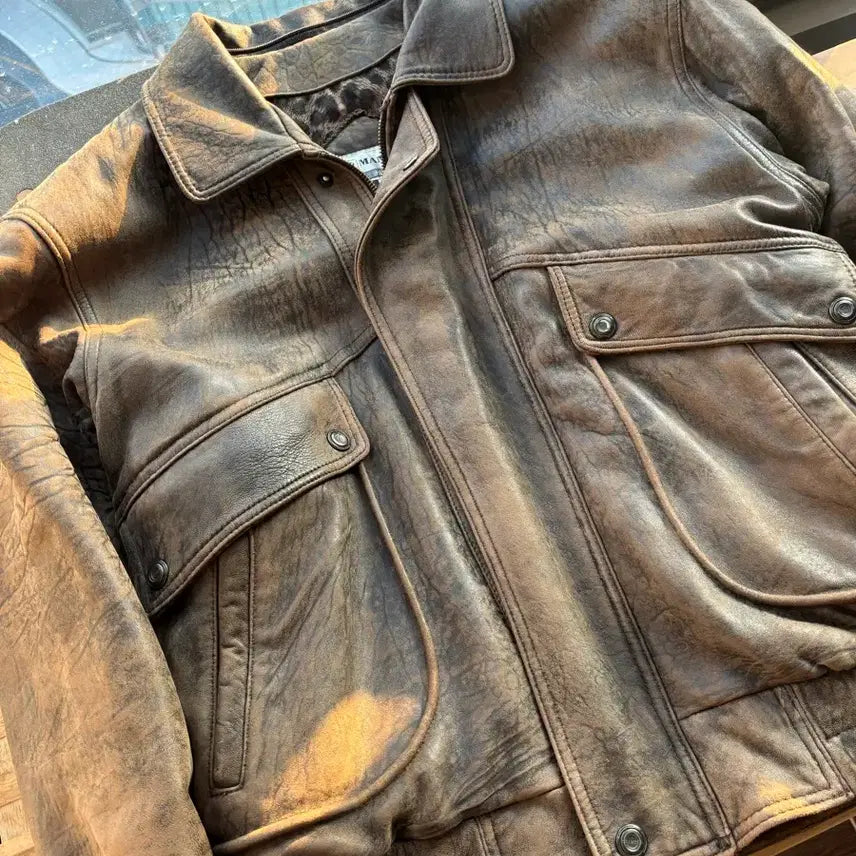 [BUNJANG] Vintage Lambskin A-2 Jacket / 빈티지 램스킨 a-2 자켓