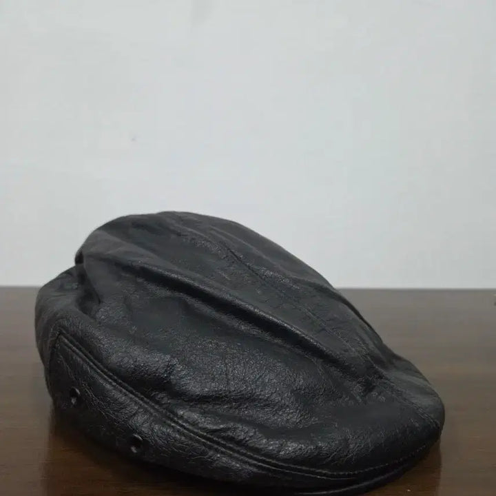 [BUNJANG] Black Leather Hunting Cap / 블랙 가죽 헌팅캡