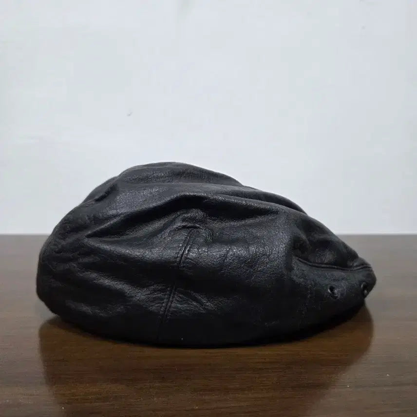 [BUNJANG] Black Leather Hunting Cap / 블랙 가죽 헌팅캡