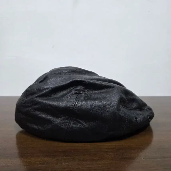 [BUNJANG] Black Leather Hunting Cap / 블랙 가죽 헌팅캡