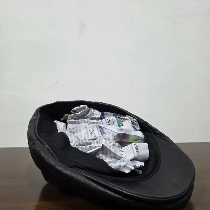 [BUNJANG] Black Leather Hunting Cap / 블랙 가죽 헌팅캡