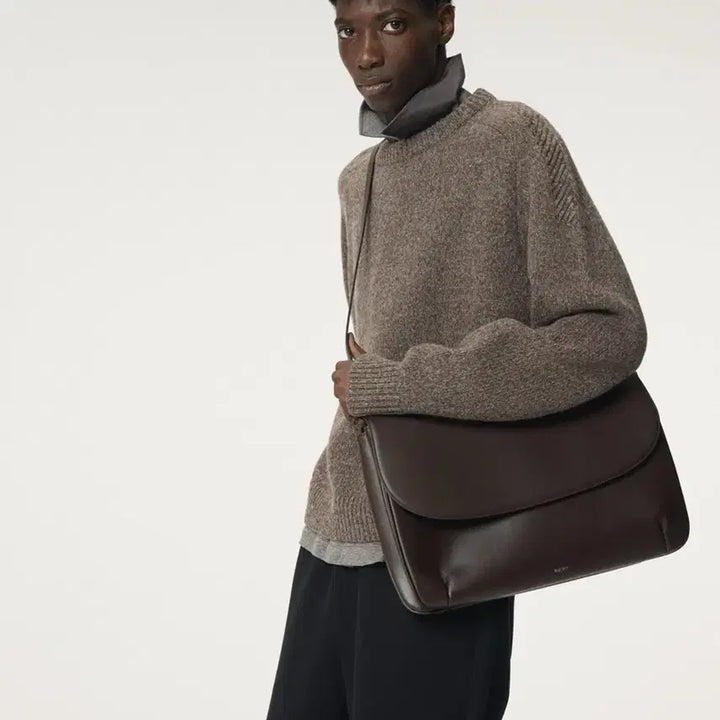 [BUNJANG] Recto Shetland Wool Knit Top Melange Brown / [S] 렉토 셔틀랜드 울 니트 탑 멜란지 브라운