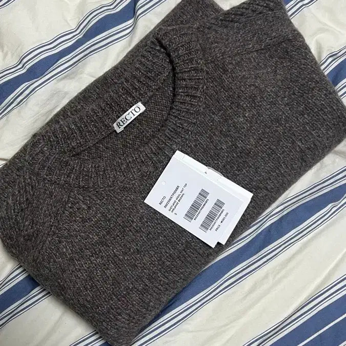 [BUNJANG] Recto Shetland Wool Knit Top Melange Brown / [S] 렉토 셔틀랜드 울 니트 탑 멜란지 브라운
