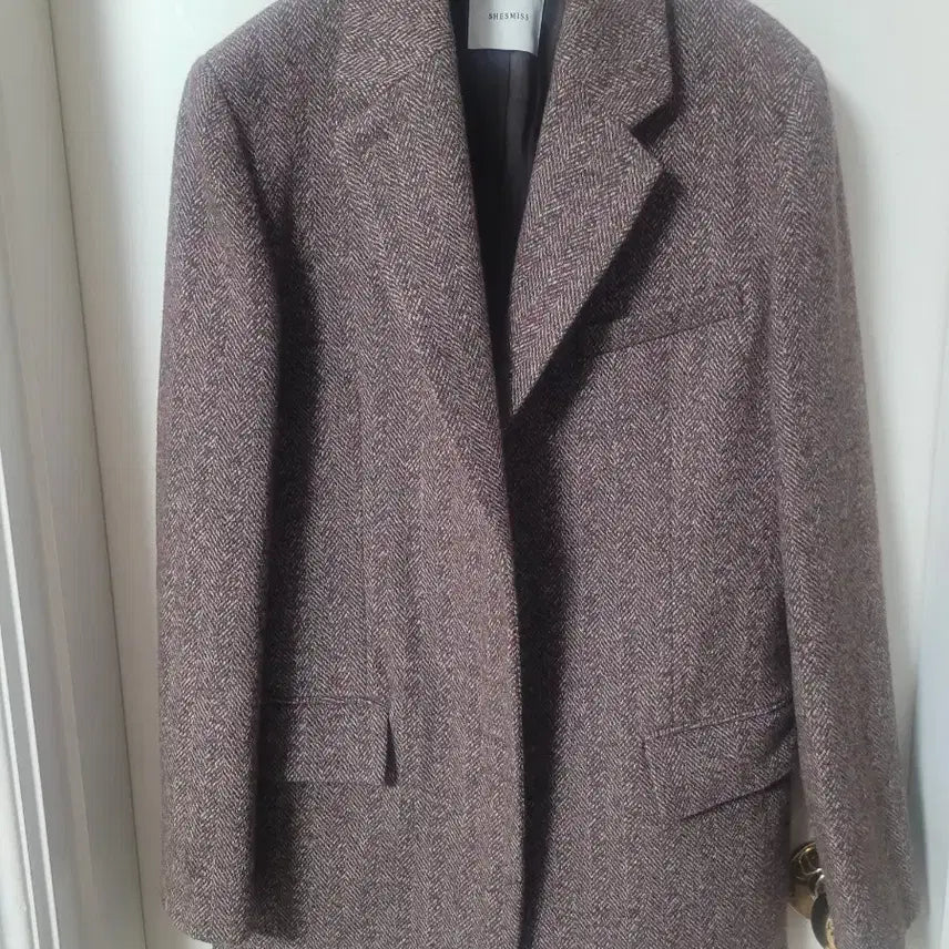 [BUNJANG] She'zmiss Herringbone Brown Jacket / 쉬즈미스 헤링본 브라운 자켓
