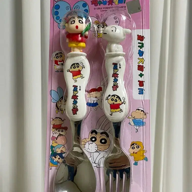 [BUNJANG] Crayon Shin-chan Spoon and Fork Set / 고전) 국내 짱구 숟가락 포크 세트