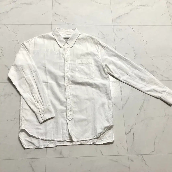 [BUNJANG] Solid Homme 18SS White Linen Blend Shirt Size 50 (Fits L-XL) / 솔리드옴므 18ss 화이트 셔츠 50사이즈, 100-105