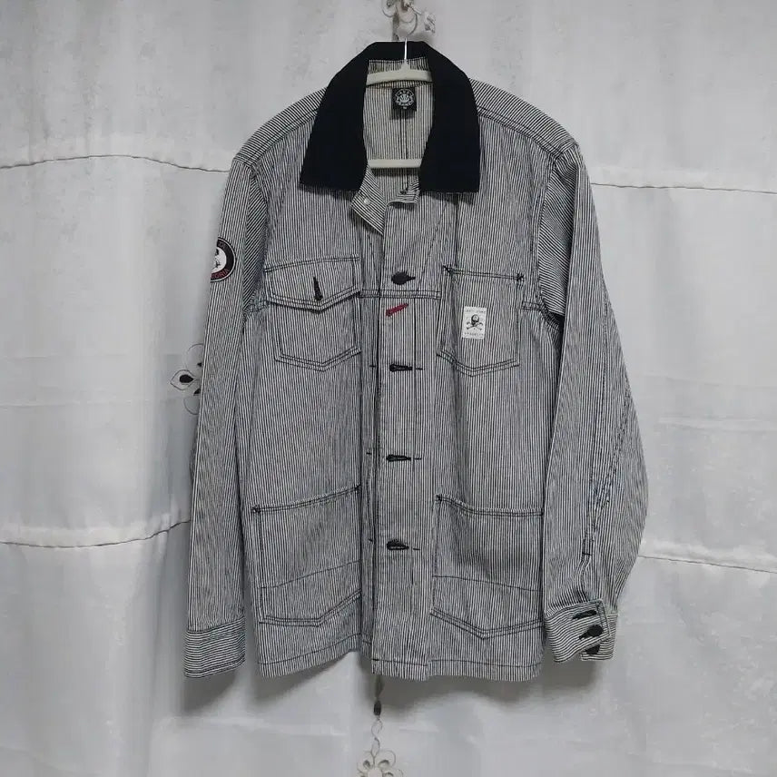 [BUNJANG] Japanese Vintage Hickory Work Jacket Shirt / 일본 빈티지 히코리 워크 자켓 남방
