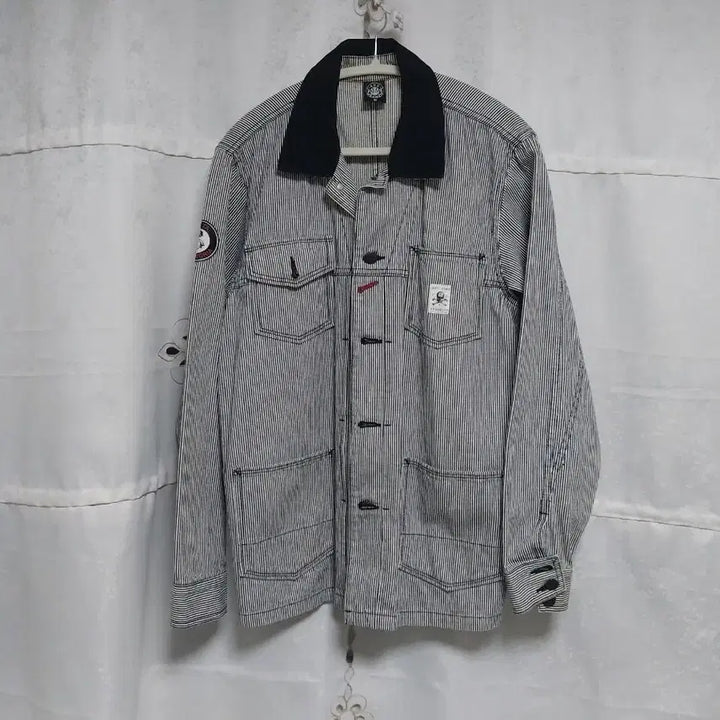 [BUNJANG] Japanese Vintage Hickory Work Jacket Shirt / 일본 빈티지 히코리 워크 자켓 남방