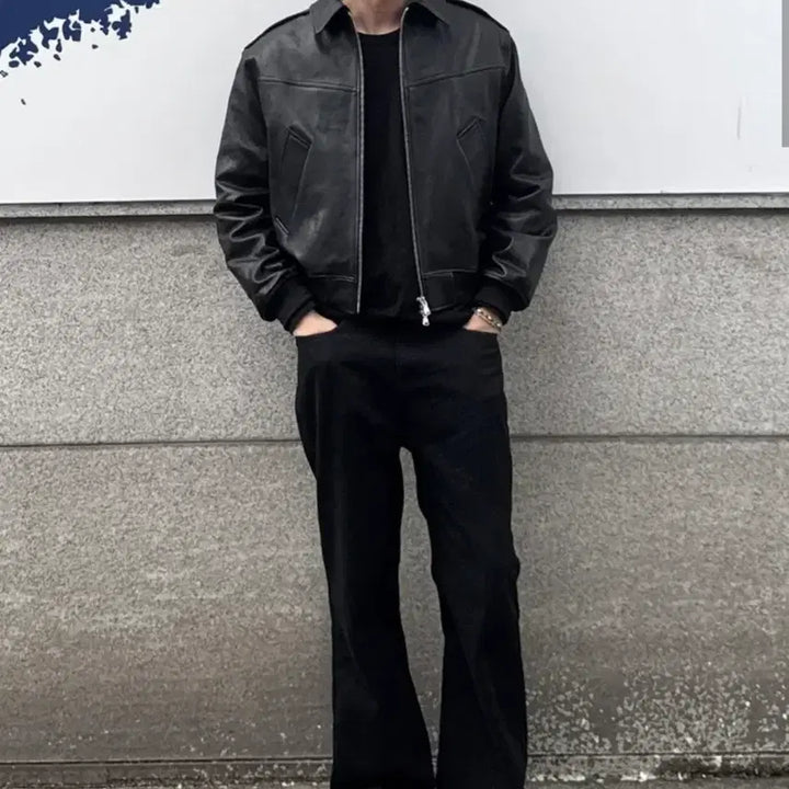 [BUNJANG] DNSR Vegetable Lambskin Blouson Black XL / DNSR 람포 베지터블 램스킨 블루종 블랙 XL사이즈