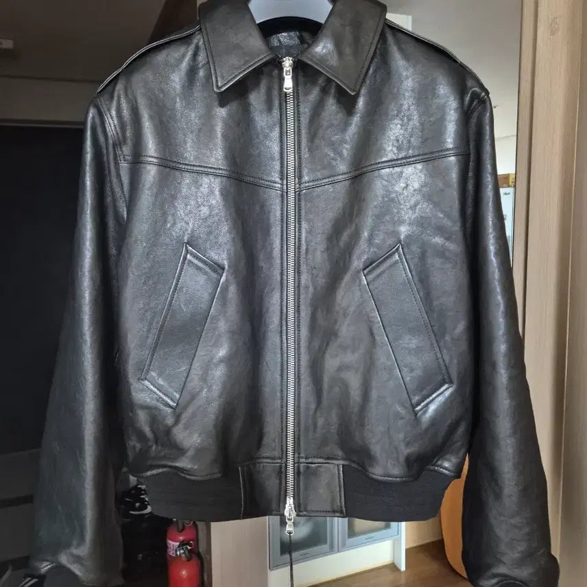 [BUNJANG] DNSR Vegetable Lambskin Blouson Black XL / DNSR 람포 베지터블 램스킨 블루종 블랙 XL사이즈