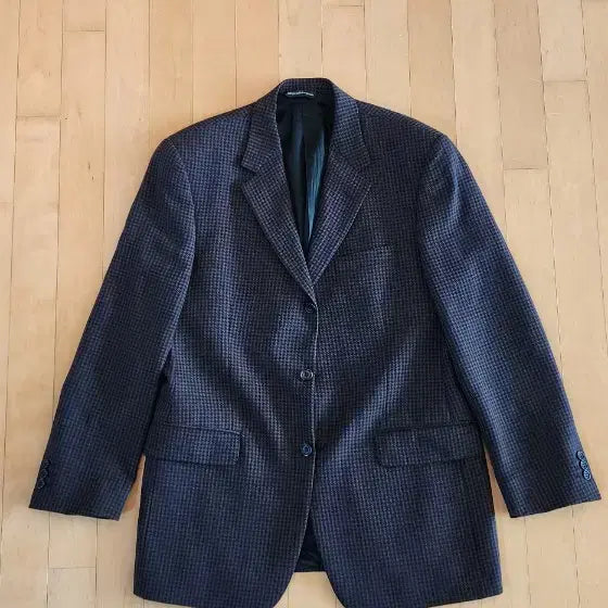 [BUNJANG] Unknown Brand Houndstooth Check Wool Jacket XL / (간절기용)브라운 하운드투스 체크 3버튼 울자켓 XL