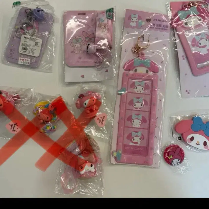 [BUNJANG] My Melody Assorted Goods Bundle Set / 마이멜로디 굿즈 모음 키링 인형 포카케이스 새상품 모음 일괄처분