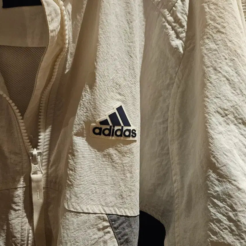 [BUNJANG] Adidas Tricolor Windbreaker Jacket / 아디다스 삼선 바람막이 자켓 크림 네이비