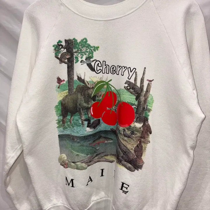 [BUNJANG] Vintage White Sweatshirt / 빈티지 화이트 맨투맨