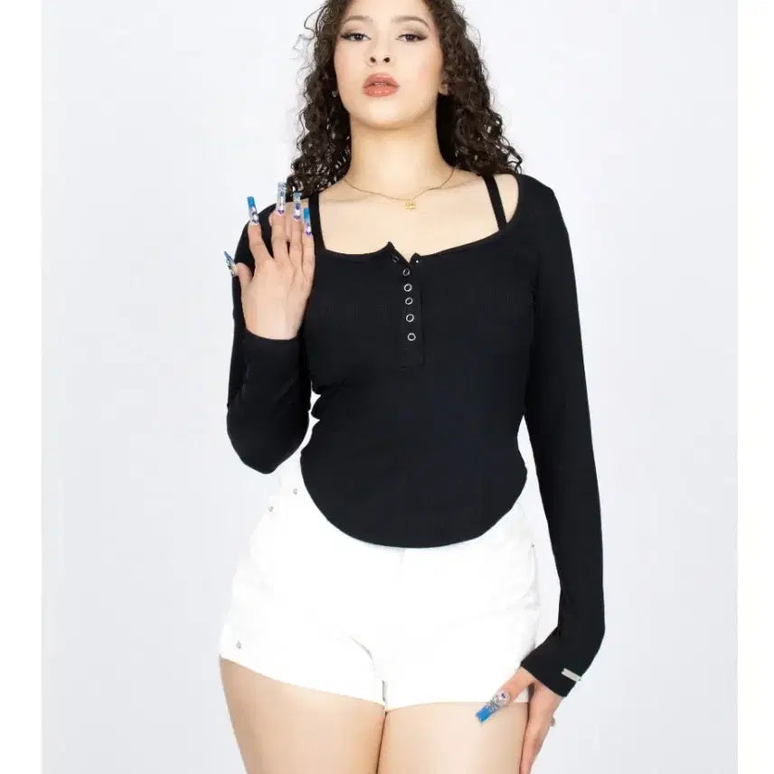 [BUNJANG] Coolcis Snap Top Snap Tee Black M New / 쿨시스 스냅탑 스냅티 굴림티 블랙 M 새상품