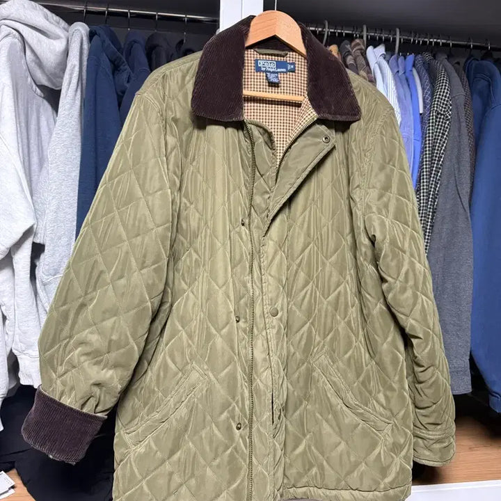 [BUNJANG] Polo Ralph Lauren Quilted Jacket Green M / 폴로 랄프로렌 퀼팅 자켓 그린 M 103사이즈