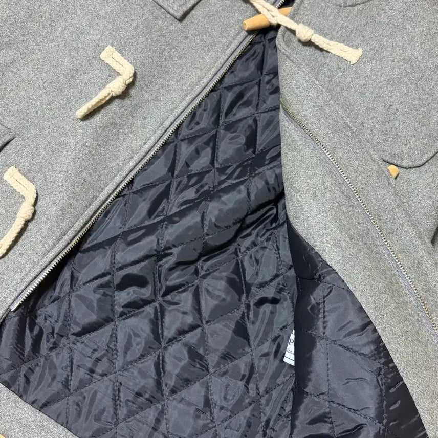 [BUNJANG] Kaki Point Gray Duffel Half Coat / 카키포인트 더플 하프 코트 그레이