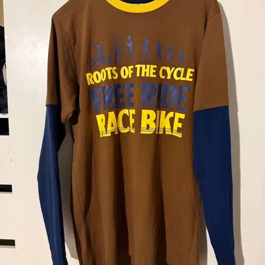 [BUNJANG] Vintage Long Sleeve T-shirt (Brown/Navy) / 빈티지 롱슬리브 티셔츠 브라운/네이비