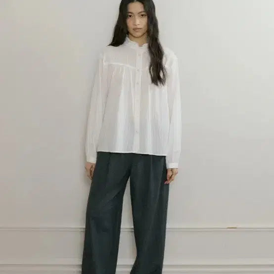 [BUNJANG] Ring Seoul Mohair Turtleneck Knit &amp; Blouse Set / !!세트가격!! 링서울 모헤어 터틀넥 니트 그레이 + 블라우스 세트