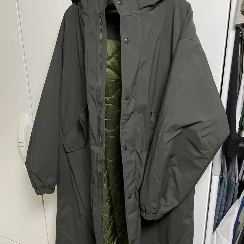 [BUNJANG] Uniqlo x Engineered Garments Hooded Coat Dark Green 3XL / 유니클로x엔지니어드가먼츠 후드코트 다크크린 카키 3XL