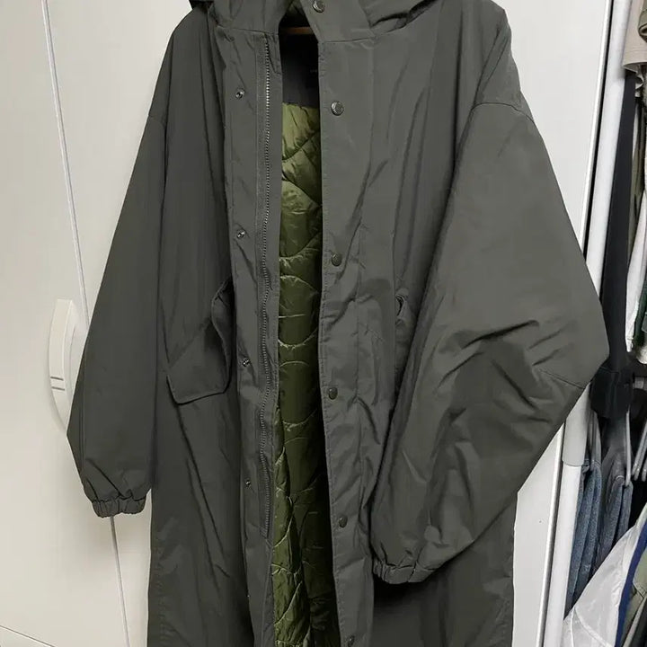 [BUNJANG] Uniqlo x Engineered Garments Hooded Coat Dark Green 3XL / 유니클로x엔지니어드가먼츠 후드코트 다크크린 카키 3XL