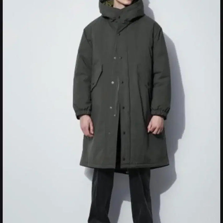 [BUNJANG] Uniqlo x Engineered Garments Hooded Coat Dark Green 3XL / 유니클로x엔지니어드가먼츠 후드코트 다크크린 카키 3XL