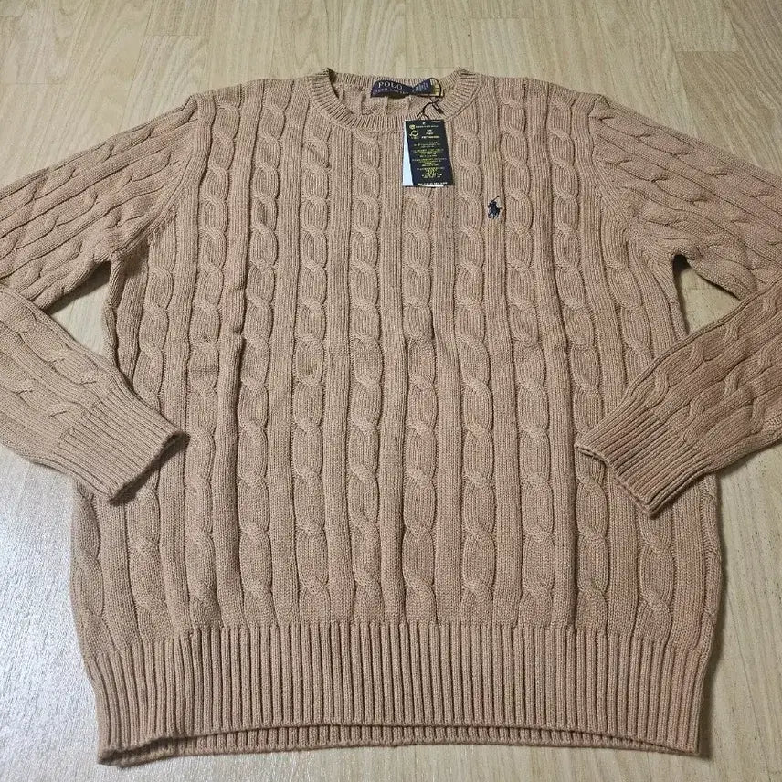 [BUNJANG] Polo Ralph Lauren Cable Knit Beige / 폴로 랄프로렌 케이블 니트 베이지