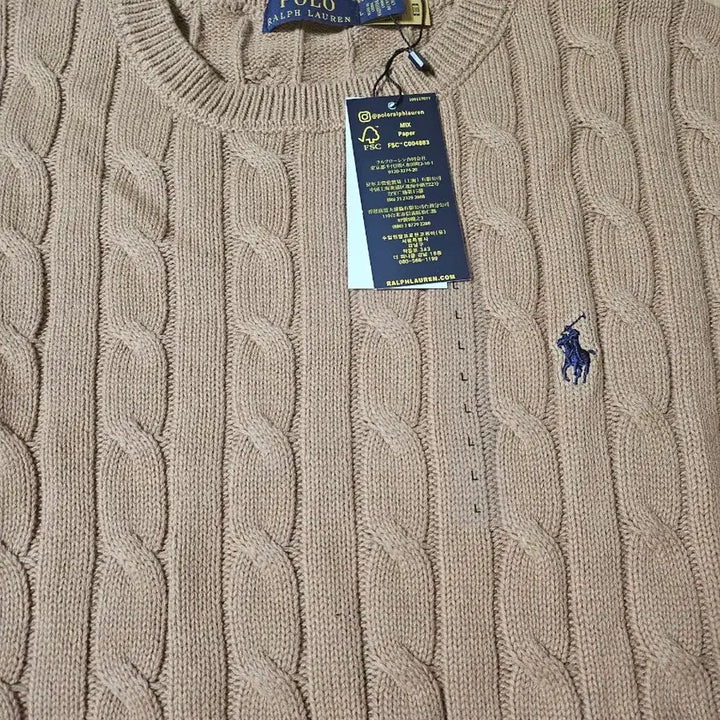 [BUNJANG] Polo Ralph Lauren Cable Knit Beige / 폴로 랄프로렌 케이블 니트 베이지