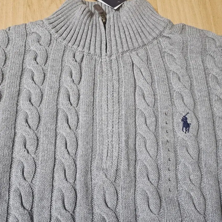 [BUNJANG] Polo Ralph Lauren Half-Zip Knit Gray / 폴로 랄프로렌 반집업 니트 회색