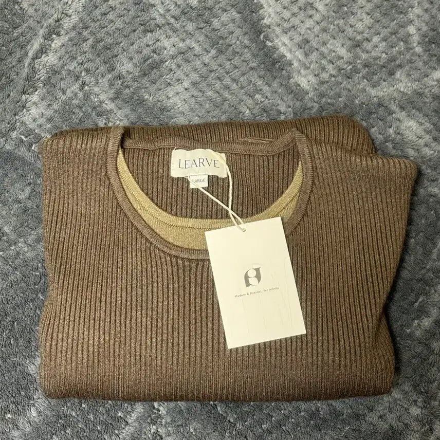 [BUNJANG] LeHAv Double Layered Knit Brown / (L) 르아브 더블 레이어드 니트 브라운