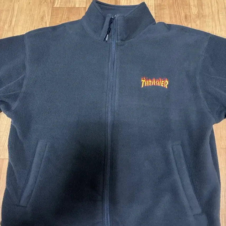[BUNJANG] Thrasher Charcoal Zip-up Hoodie / 트레셔 차콜 집업