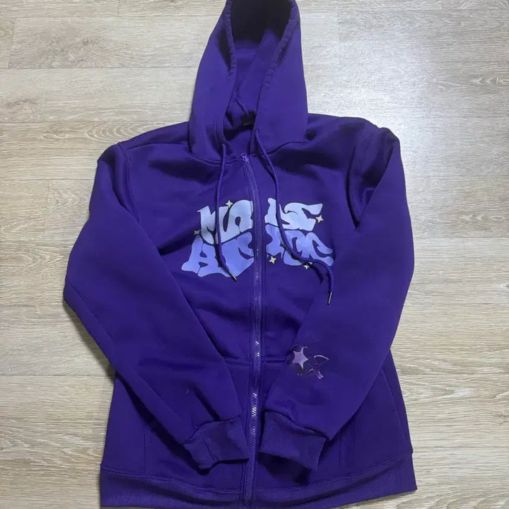 [BUNJANG] Y2K Printing Hooded Zip-Up Sweatshirt Purple M / 힙합 래퍼 힙한 y2k 프린팅 후드집업 후드티 후드 후디 퍼플 M