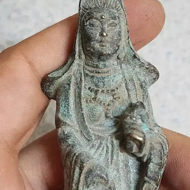 [BUNJANG] Bronze Buddha Statue Antique Item / ㄷ청동불 71.호신불.부처님.출토.골동품.불경.탱화.행운